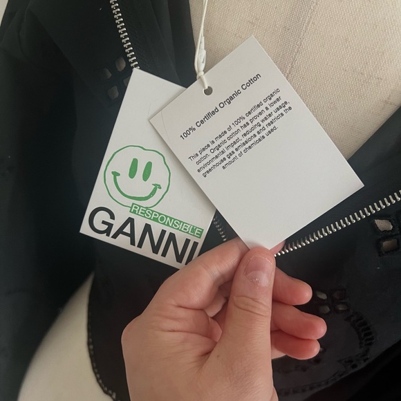 NWT! GANNI SIZE 38 Cropped ORGANIC COTTON Top Size 38 Size 6 NWT - Picture 8 of 8